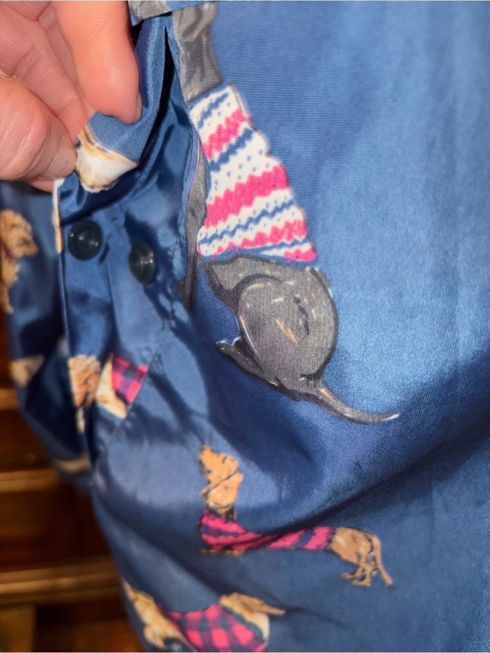 Simply Southern Navy Dog Print Jacket with Pink Accents - Picture 4 of 8
